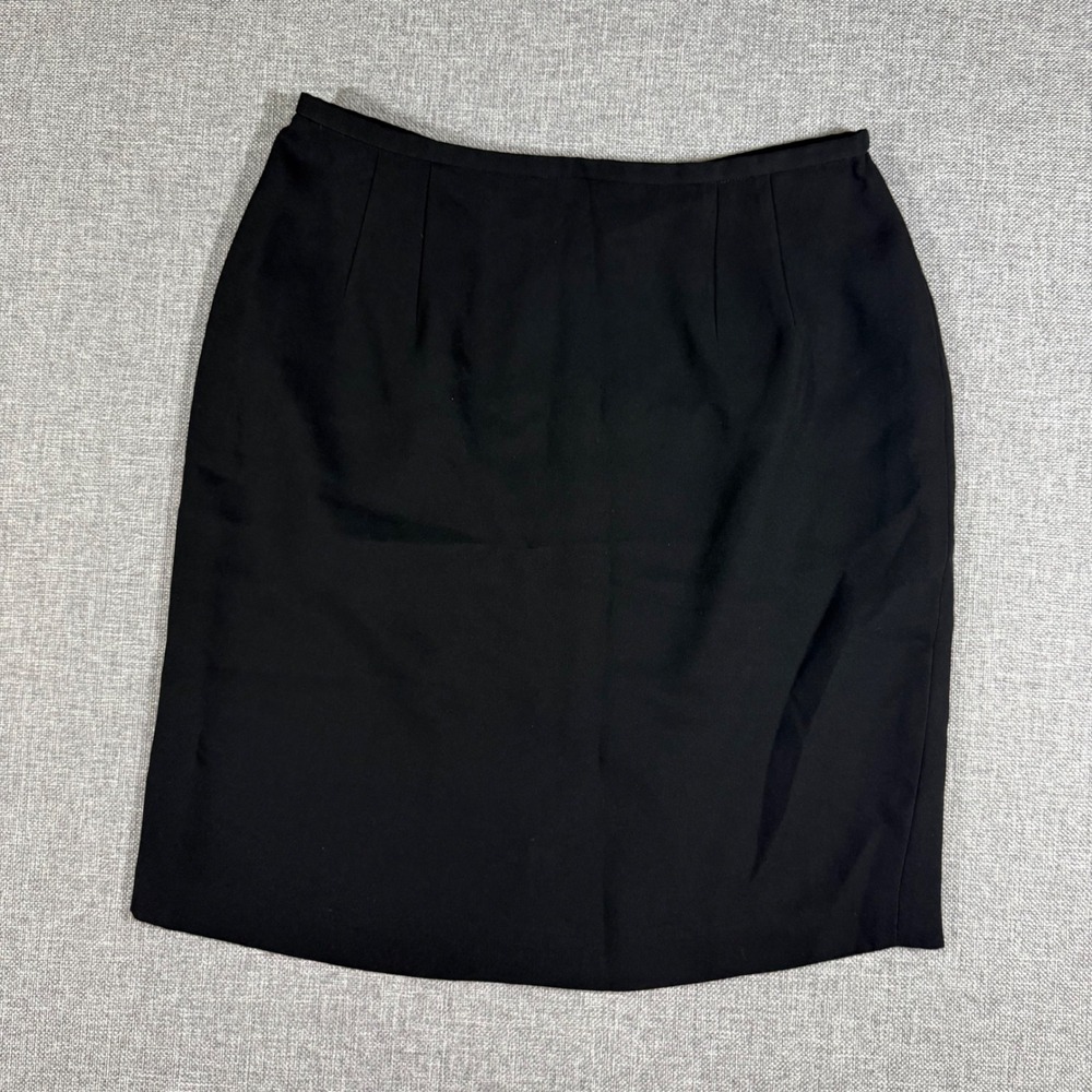 VTG Talbots Pencil Skirt Womens 10P Black Career Professional Office Minimalist